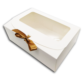 Silk Ribbon Closure Design Window Gift boxes (24x16x8Cms) 10Pc Pack - Brown
